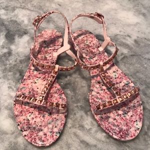 Rebecca Minkoff rubber sandals with rose studs